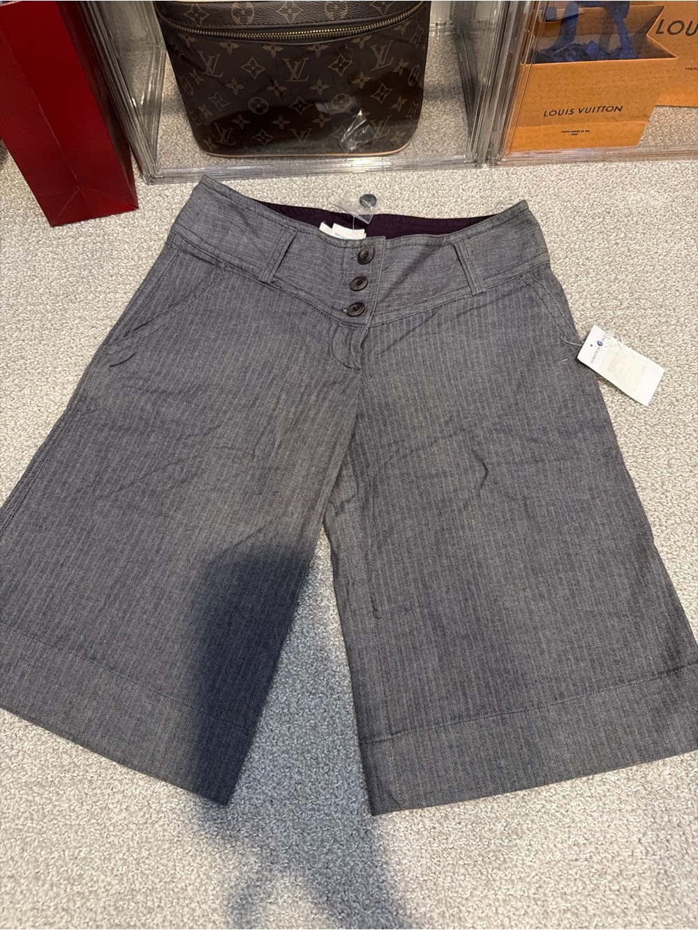 Gray Women's Tailored Bermuda Shorts